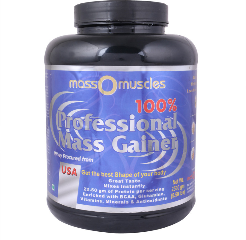 massomuscles 100% Professional Mass Gainer for best shape of body procured from USA Weight Gainers/Mass Gainers(2500 g, Choco Coffee)