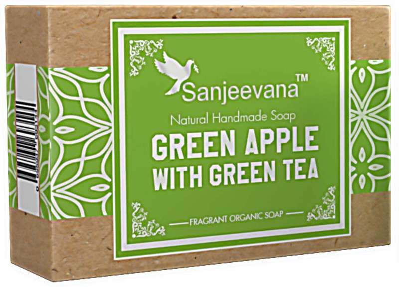 sanjeevana Luxury Handmade Green Apple with Green Tea and Goat milk Soap(115 g)