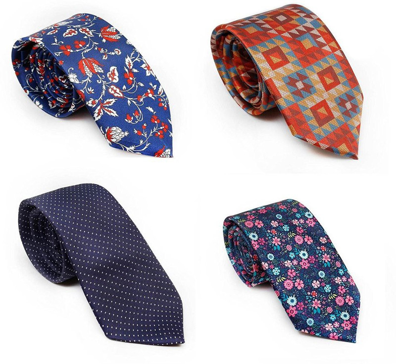 markslow Self Design Tie(Pack of 4)
