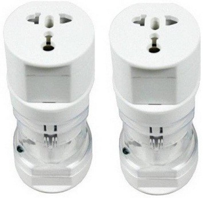 technigent SET OF 2 International Travel Adapter All In One Worldwide Adaptor(White)
