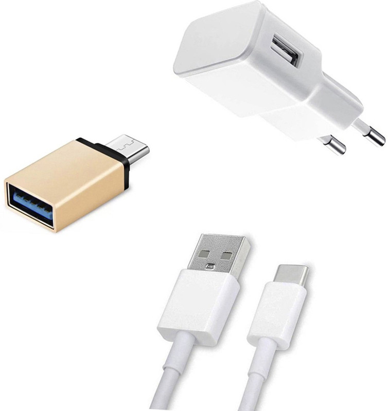 DAKRON Wall Charger Accessory Combo for Tecno Phantom 6(White)
