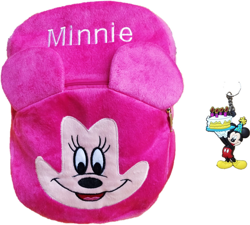 toyjoy Minnie mouse school bag 30cm for kids/girls/boys/children plush soft bag backpack cartoon bag gift for kids  - 35 cm(Pink)