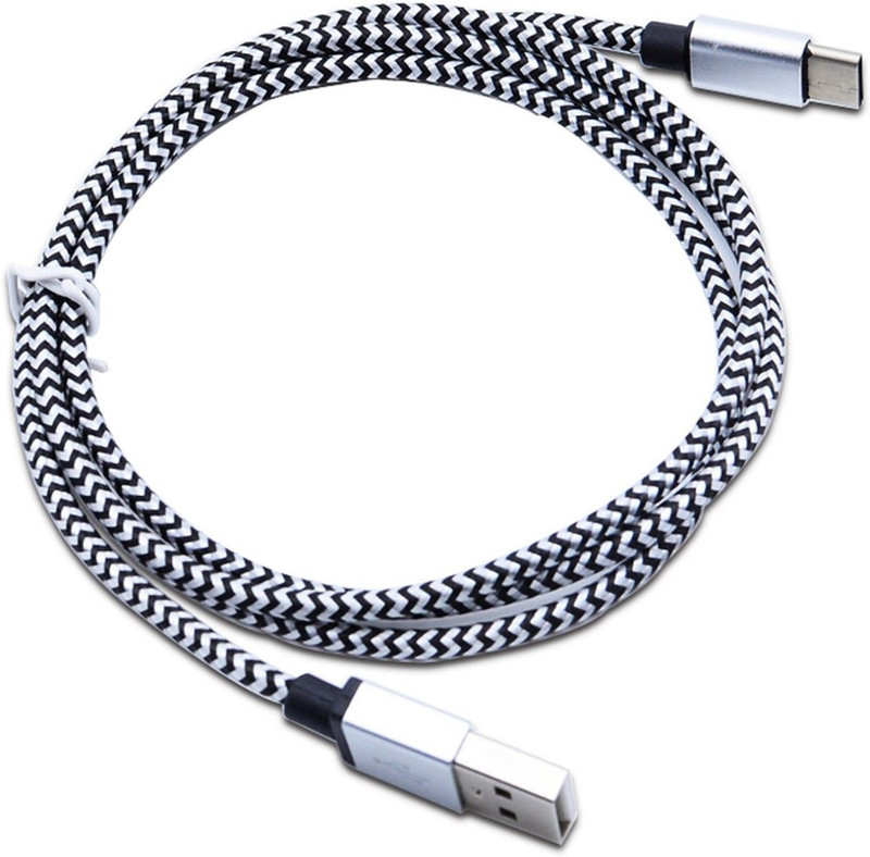 pash Fast Charging Nylon Micro USB Data and Sync Cable (Silver) 1.2 m Micro USB Cable(Compatible with All Smartphones, Silver, One Cable)