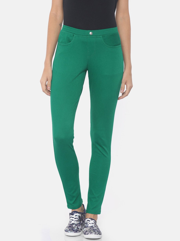 Go Colors Green Jegging(Solid)- Buy 