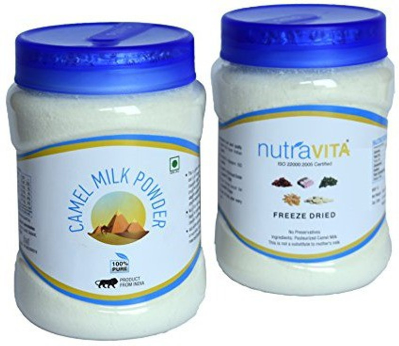 Nutra Vita Camel TWO units of 240 G each (Freeze Dried,Gluten Free, No Additives, No Preservatives) Packed in Reusable PET Bottles Milk Powder(480 g, Pack of 2)
