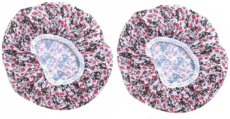 upalabdh 2 Pcs Waterproof Shower Cap Women Girls Hair Cap Head Cover Cap