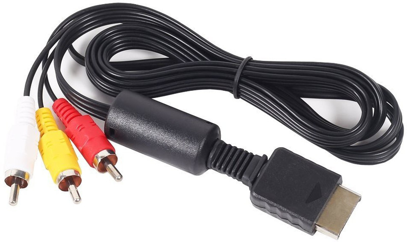 silvino  TV-out Cable 3 PIN AV CABLE PS2(Black, For PlayStation)