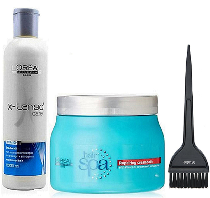 studio Of Hair Brush, L'oreal X-tenso Care Hair Shampoo 230ml With Repairing Creambath Hair Spa 490g(3 Items in the set)