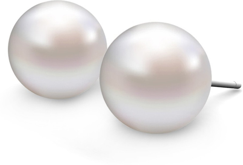 jewel samarth 925 Sterling Silver 10mm White South Sea Pearl Stud Earring For Women Pearl Sterling Silver Stud Earring