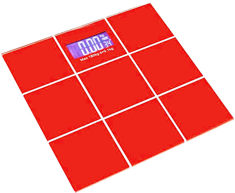 Xhaiden Digital Red CheckBox 5kg to 180kg Glass Weighing Scale(Red)