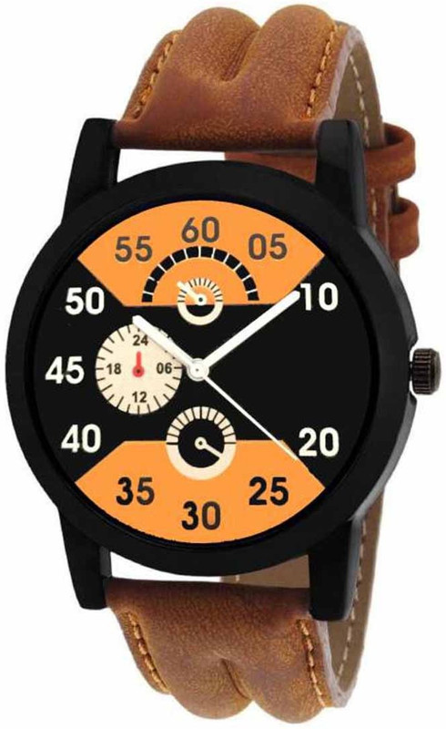 simone brown leather strap stylish attractive watch Analog Watch  - For Men & Women