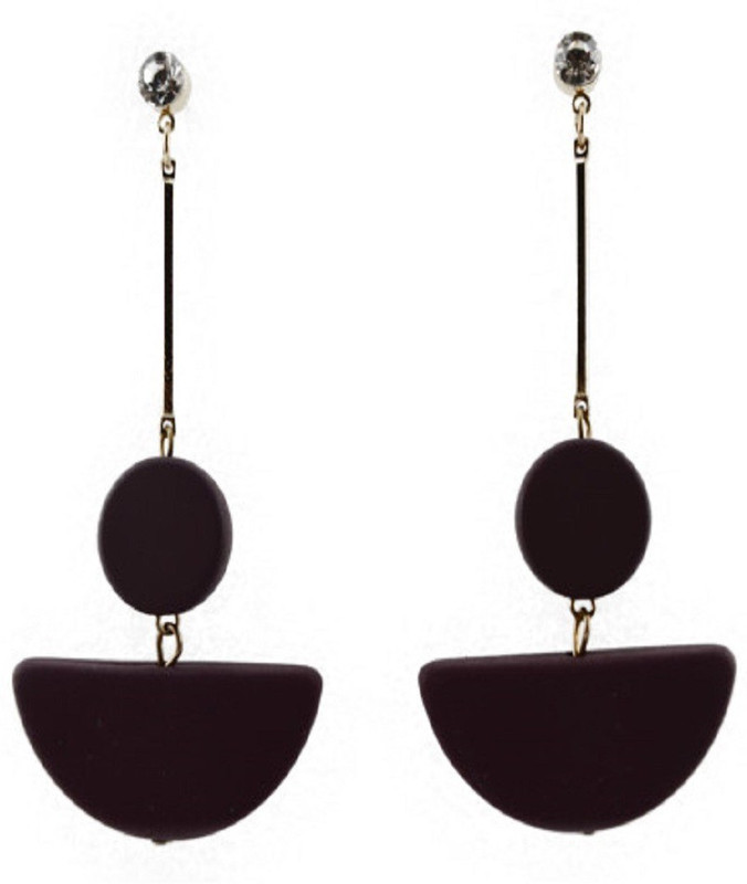 saugaat Women Trendy Earring of Ethnic Vintage Statement Long Drop Semi Circle Wood Earrings for Women Jewelry Zinc Drops & Danglers