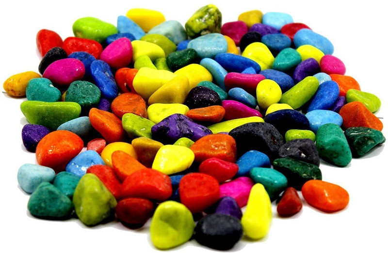 tradesk Multi Color Pebble Stones For Aquarium Decor, Garden Decor, Plant Decor, Etc (200pc) Gravel Unplanted Substrate(Multicolor)