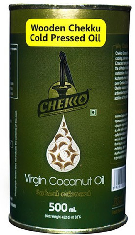 chekko Cold Pressed, Virgin Coconut Oil Tin(500 ml)
