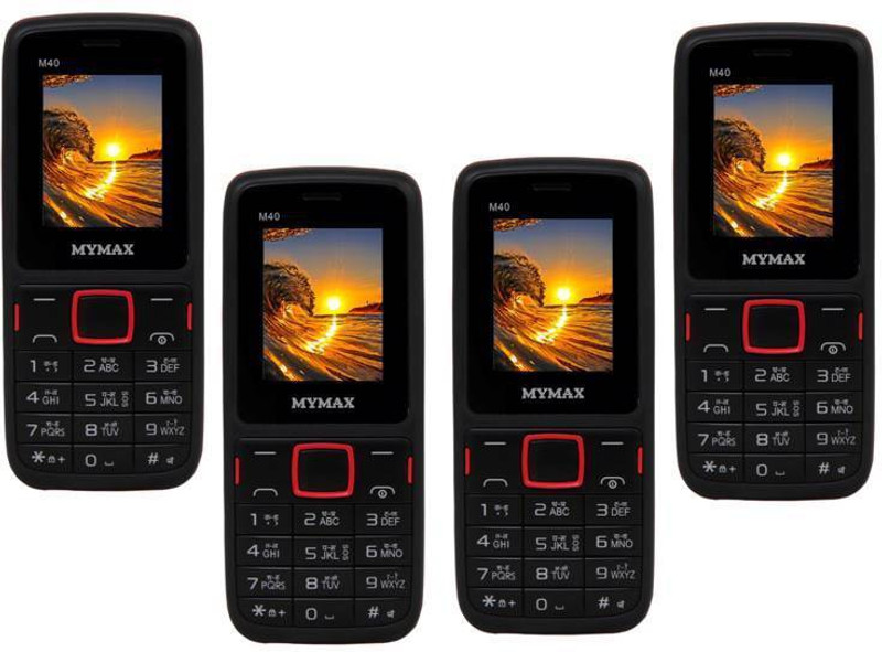 Mymax M40 Combo of Four Mobiles(Black&Red$$Black&Red$$Black&Red$$Black&Red)