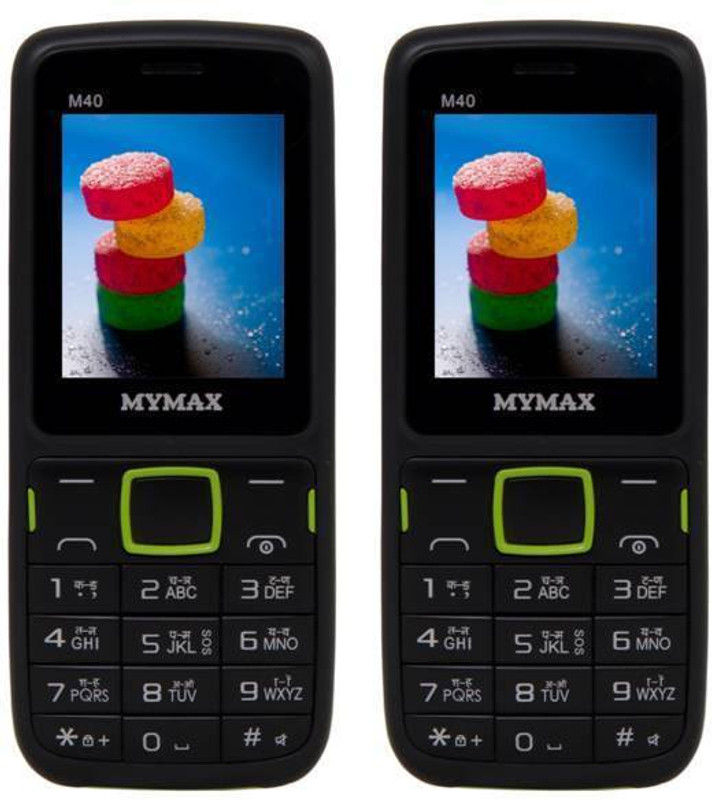 Mymax M40 Combo of Two Mobiles(Black&Green$$Black&Green)