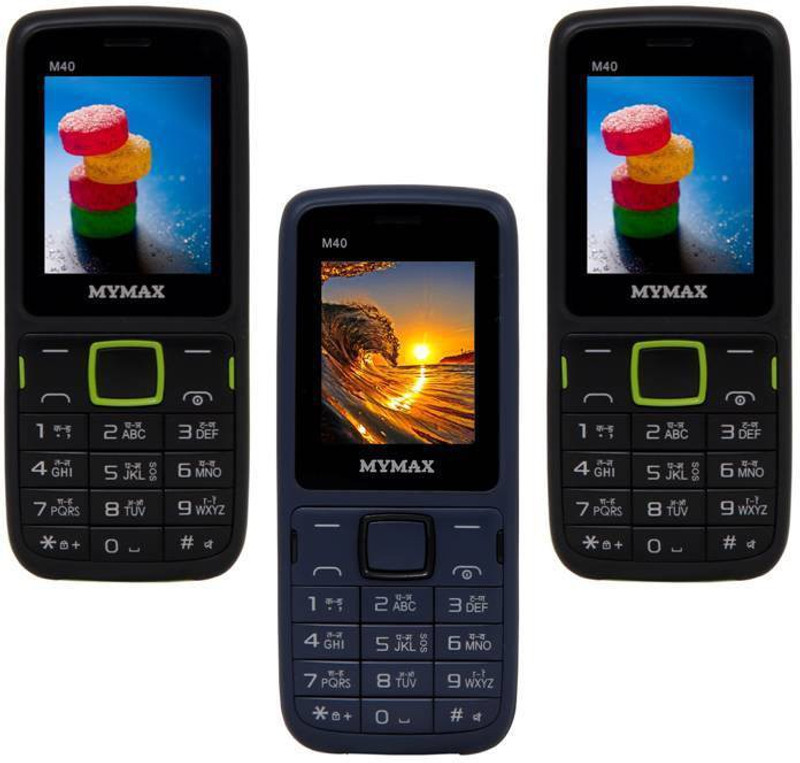 Mymax M40 Combo of Three Mobiles(Black&Green$$Blue&Black$$Black&Green)