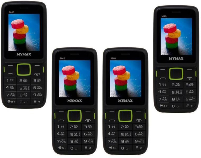 Mymax M40 Combo of Four Mobiles(Black&Green$$Black&Green$$Black&Green$$Black&Green)