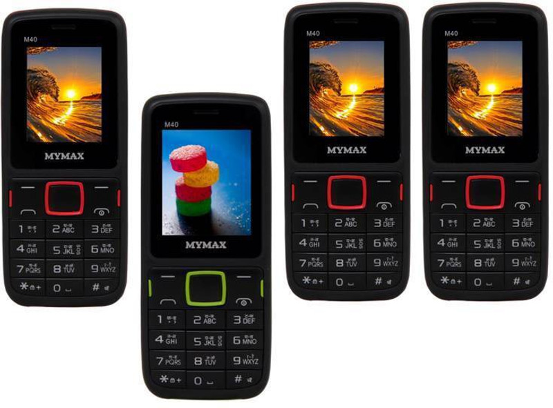 Mymax M40 Combo of Four Mobiles(Black&Red$$Black&Green$$Black&Red$$Black&Red)