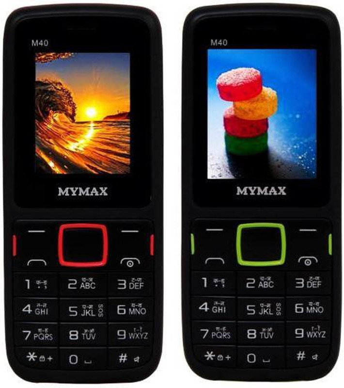 Mymax M40 Combo of Two Mobiles(Black&Red$$Black&Green)