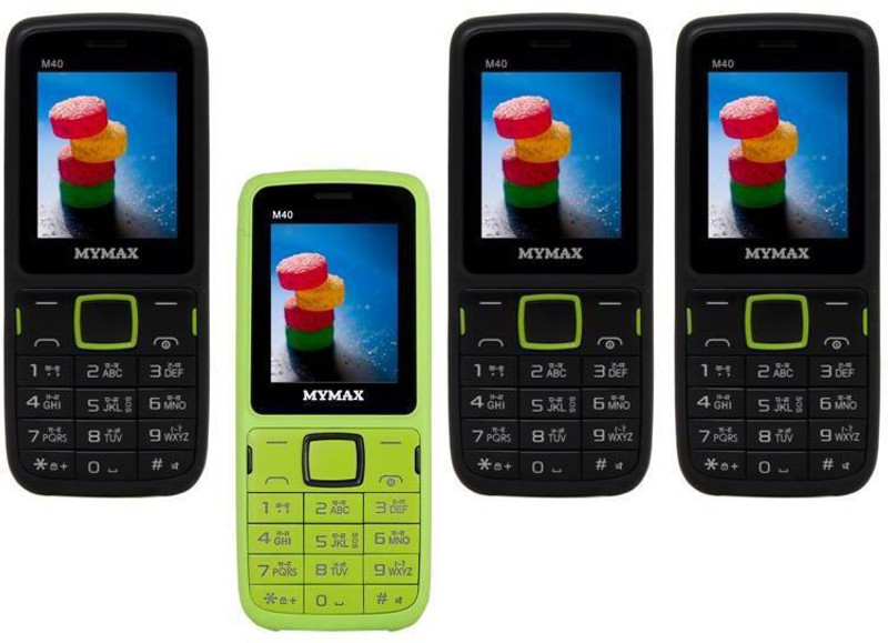 Mymax M40 Combo of Four Mobiles(Black&Green$$Green&Black$$Black&Green$$Black&Green)