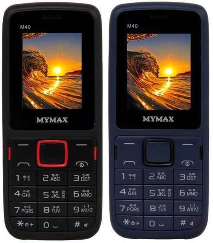 Mymax M40 Combo of Two Mobiles(Black&Red$$Blue&Black)