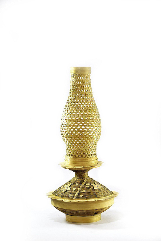 incho Bamboo Table Lamp Table Lamp(45 cm, Gold)