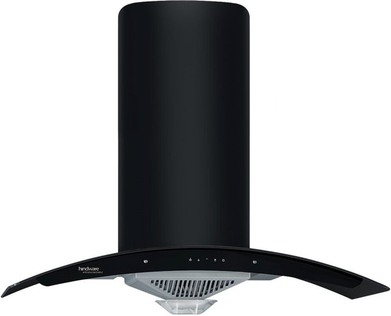 Hindware Zavio 90 chimney Auto Clean Wall Mounted Chimney(Titanium Black Hood/ Black Toughened Glass 1280 CMH)