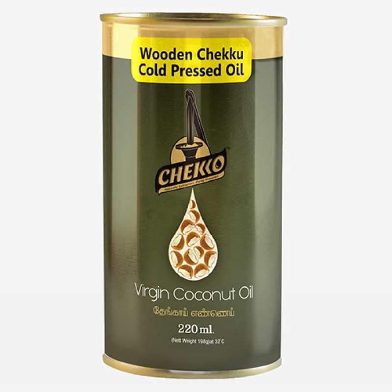 chekko Cold Pressed, Virgin Coconut Oil Tin(220 ml)