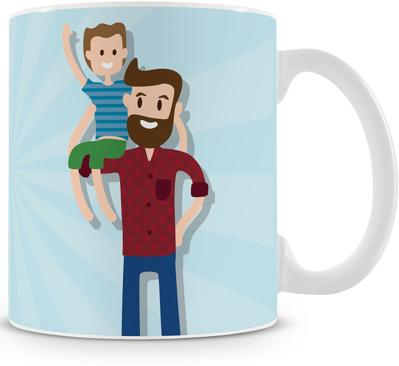 illuminati gifts The View From Dad's Shoulder Printed Fathers Day Gift for Dad, Father-In-Law, Grandfather Ceramic Mug(330 ml)