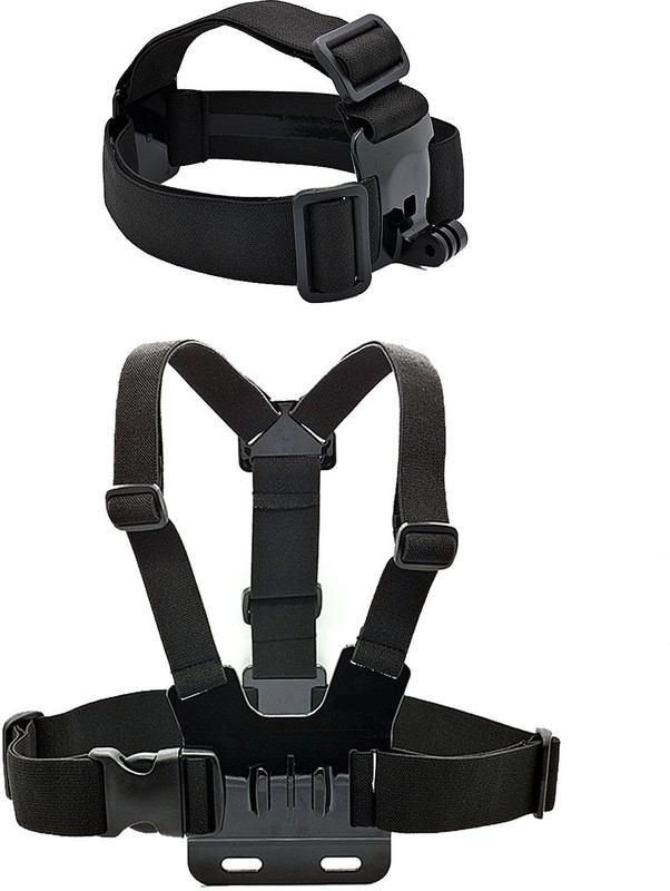 Yantralay 2 in 1 Head Strap Mount & Chest Mount for GoPro,SJCAM, Yi, & Other Action Cameras Strap(Black)
