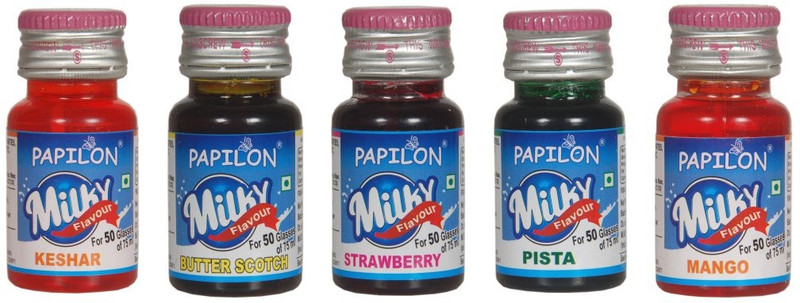 Papilon Set Of 5 Milky Flavours Milk Liquid Food Essence(50 ml)