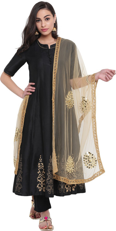 9rasa Cotton Blend Solid Women Dupatta