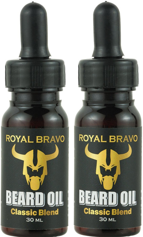royal bravo Men's Classic Blend beard oil ( set of 2 ) 60ml Hair Oil(60 ml)