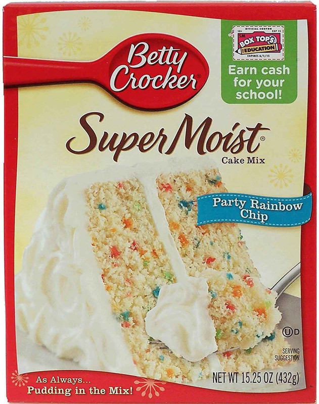 Betty Crocker Delights Super Moist Party Rainbow Chip Cake Mix - 432g (15.25oz) 432 g Betty Crocker Delights Super Moist Party Rainbow Chip Cake Mix - 432g (15.25oz) 432 g