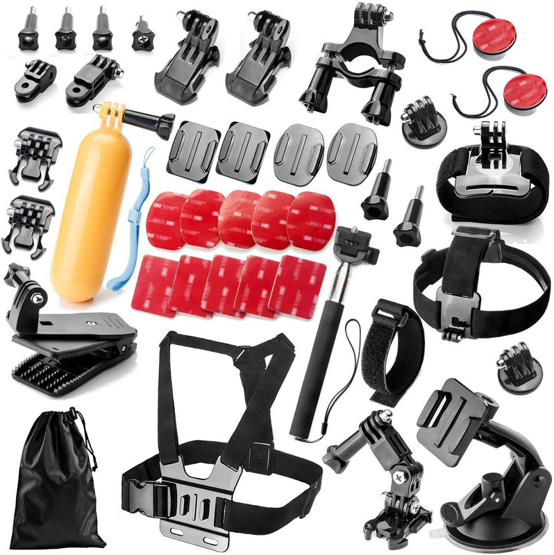 Yantralay 40 in 1 Outdoor Sports Accessory Kit for Gopro Hero 5 4 3+ 3 2 1, SJCAM SJ4000 SJ5000, Yi & Other Action Cameras (41 Items) Strap(Black)