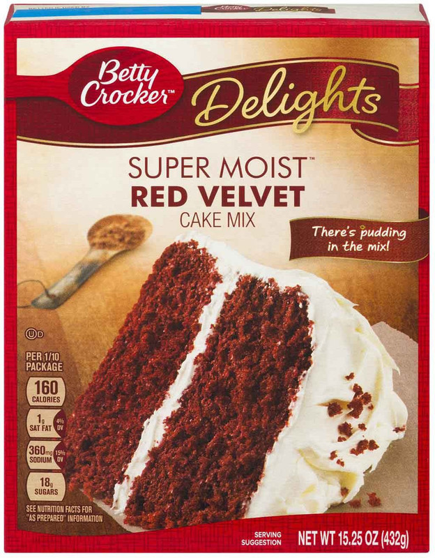 Betty Crocker Delights Super Moist Red Velvet Cake Mix - 432g (15.25oz) 432 g Betty Crocker Delights Super Moist Red Velvet Cake Mix - 432g (15.25oz) 432 g