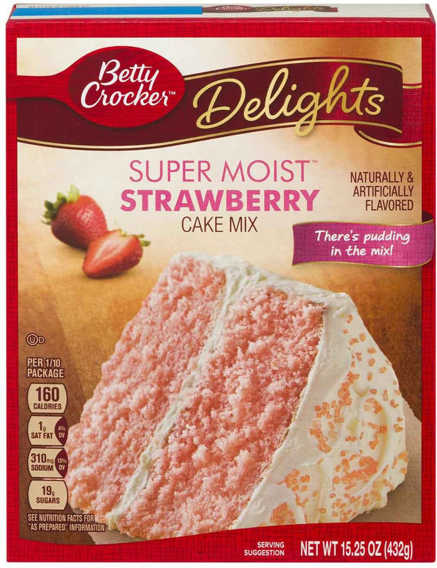 Betty Crocker Delights Super Moist Strawberry Cake Mix - 432g (15.25oz) 432 g Betty Crocker Delights Super Moist Strawberry Cake Mix - 432g (15.25oz) 432 g