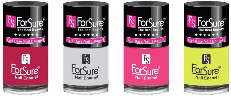 forsure HD color long lasting matte nail polish (set of 4) unique shades mania pink, neon yellow, princess pink, white(Pack of 4)