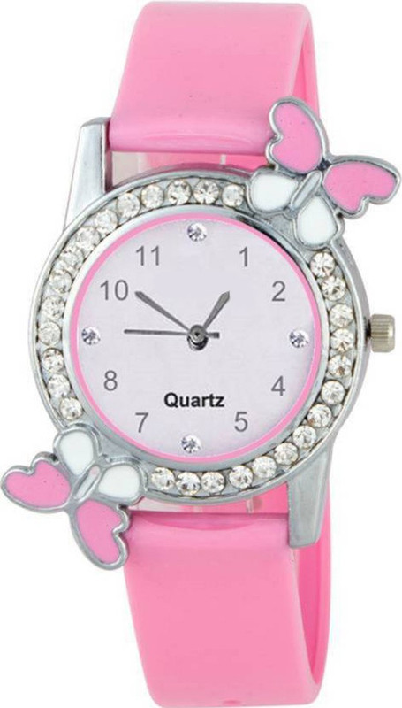 simone PINK diamond studded attractive butterfly stylish BUTTERFL Analog Watch  - For Girls