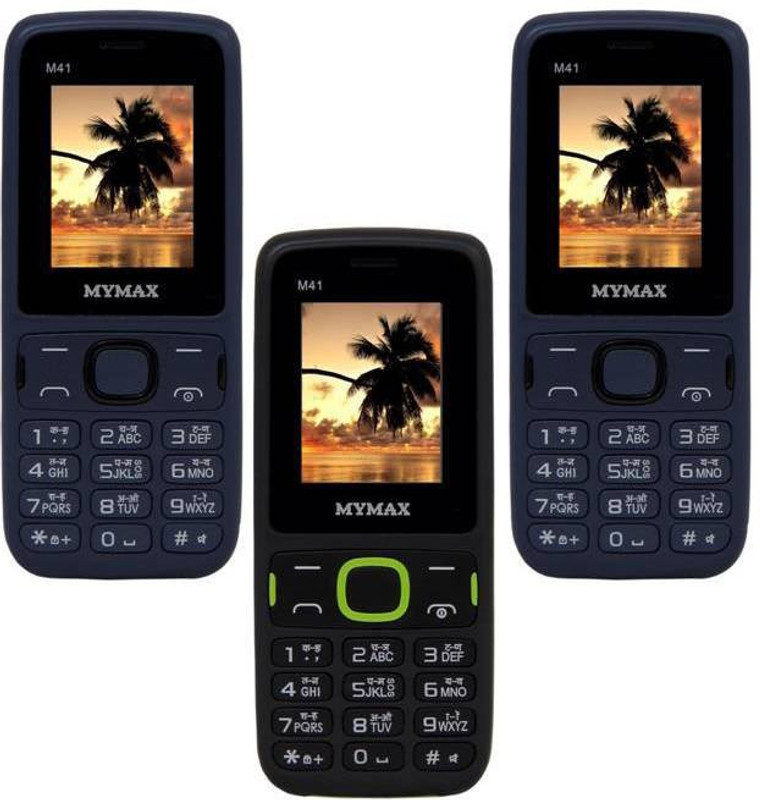 Mymax M41 Combo of Three Mobiles(Blue&Black$$Black&Green$$Blue&Black)