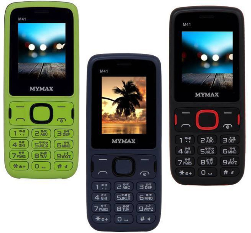 Mymax M41 Combo of Three Mobiles(Green&Black$$Blue&Black$$Black&Red)