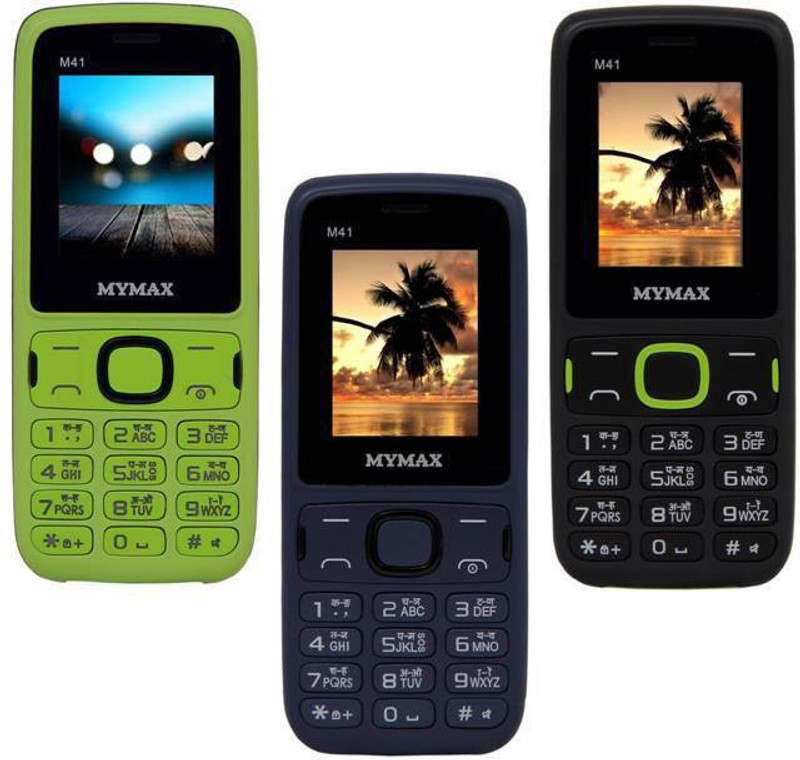 Mymax M41 Combo of Three Mobiles(Green&Black$$Blue&Black$$Black&Green)