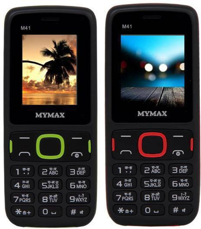 Mymax M41 Combo of Two Mobiles(Black&Green$$Black&Red)