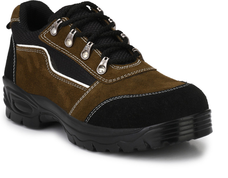 graphene Pure Leather Steel Toe Safety Shoe, R 501 Casuals For Men(Brown, Black)