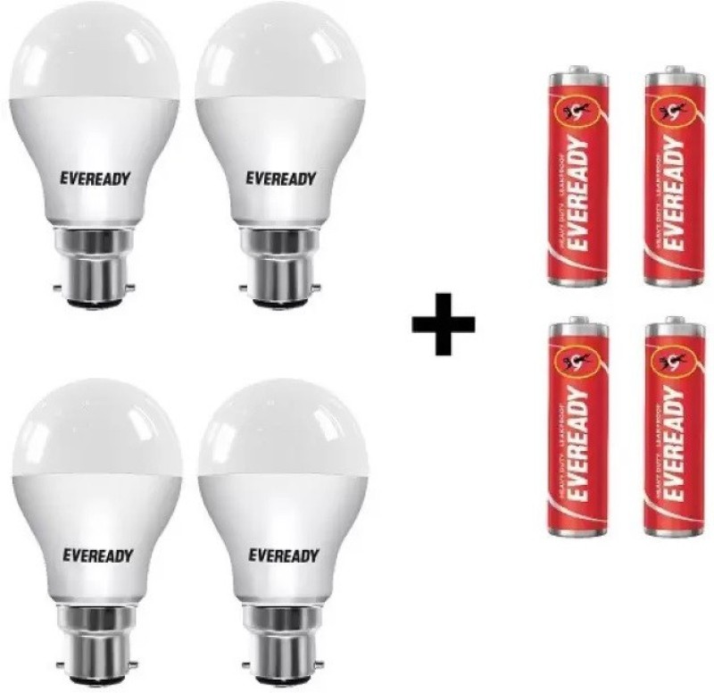 Eveready 10 W Round B22 LED Bulb(White, Pack of 4)