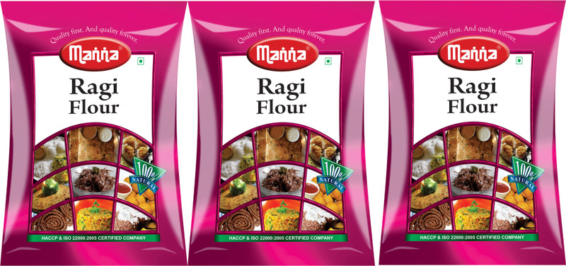Manna Plain Ragi Flour(500 g, Pack of 3)