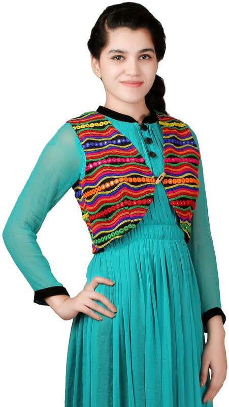VR Designers Sleeveless Embroidered Women Jacket