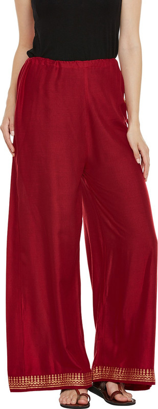 9rasa Regular Fit Women Maroon Trousers