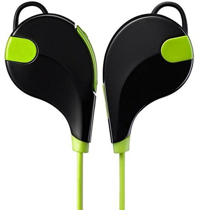 mobixpress Bluetooth Wireless Sports Headphones with Mic || Noise Cancellation || Sweatproof Earbuds Bluetooth Headset with Mic(Green, In the Ear)